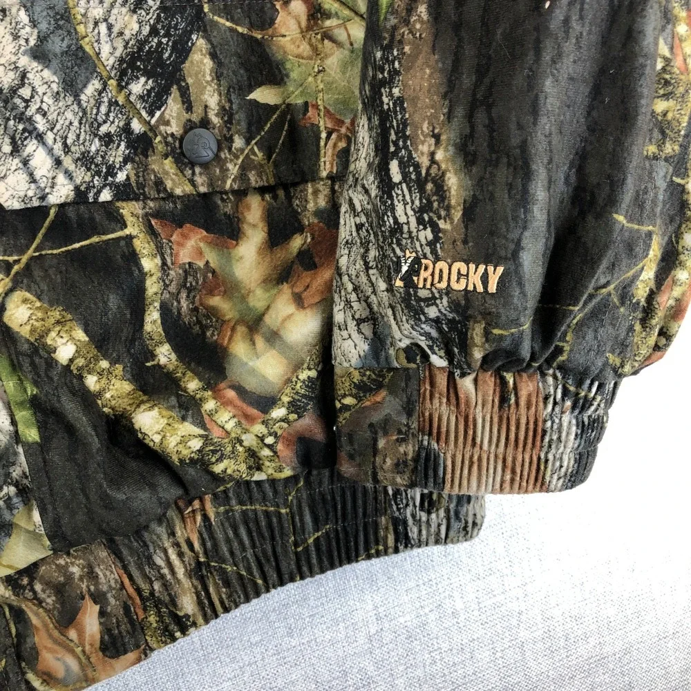 Rockey ProHunter Gear Hooded Thinsulate Jacket Men Large Mossy Oak Camo Full Zip